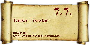 Tanka Tivadar névjegykártya